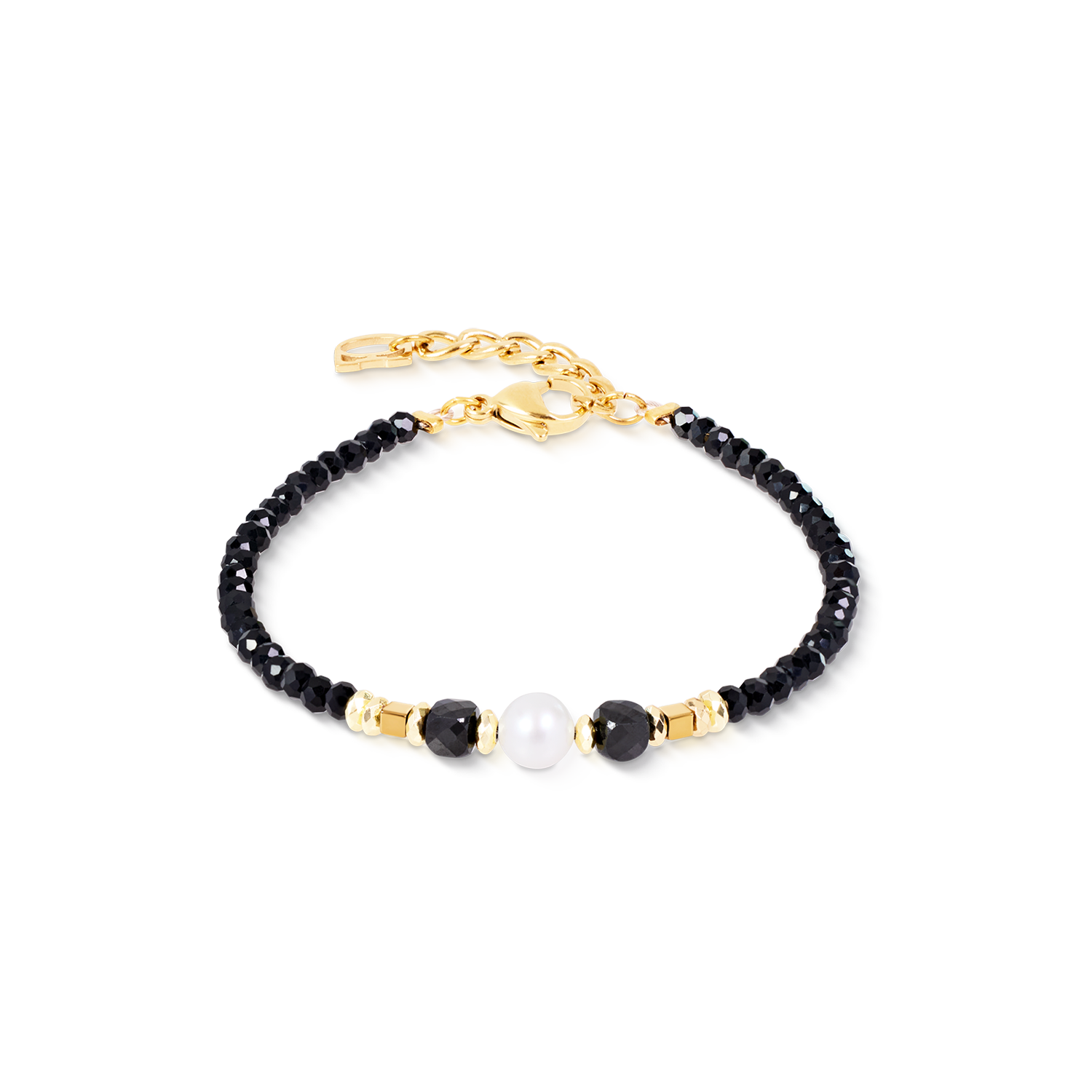 coeur-de-lion-armband-astoria-noir-pearl-gold-s-wasserperlen-spinell-17-5-3-cm image 1