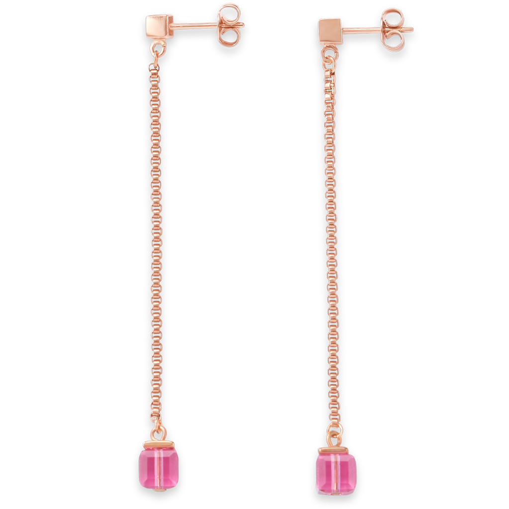 coeur-de-lion-iconic-ohrringe-edelstahl-ros-gold-mit-rosa-kristall-ohrstecker-0- image 2