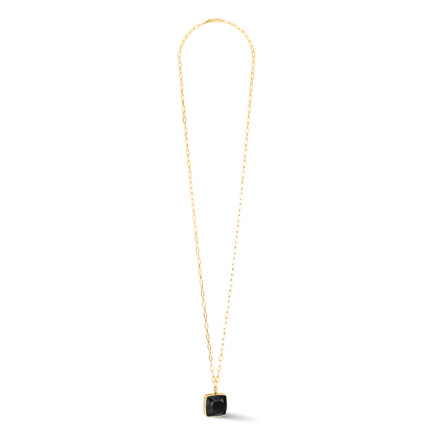 coeur-de-lion-oe-amulett-square-halskette-onyx-gold-schwarz image 1