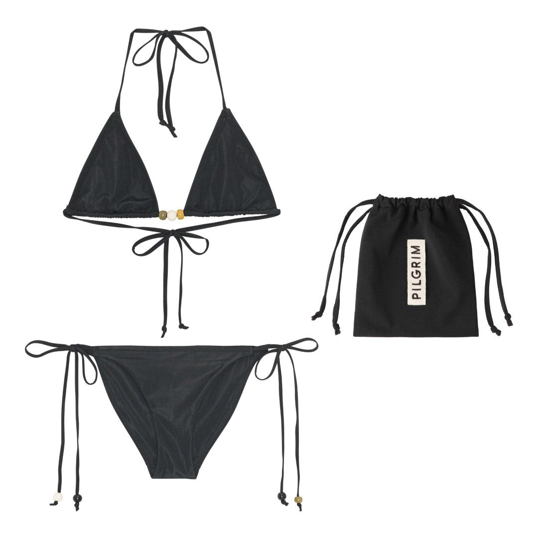 pilgrim-bikini-schwarz-m-l-triangel-top-mit-perlen-pouch image 1