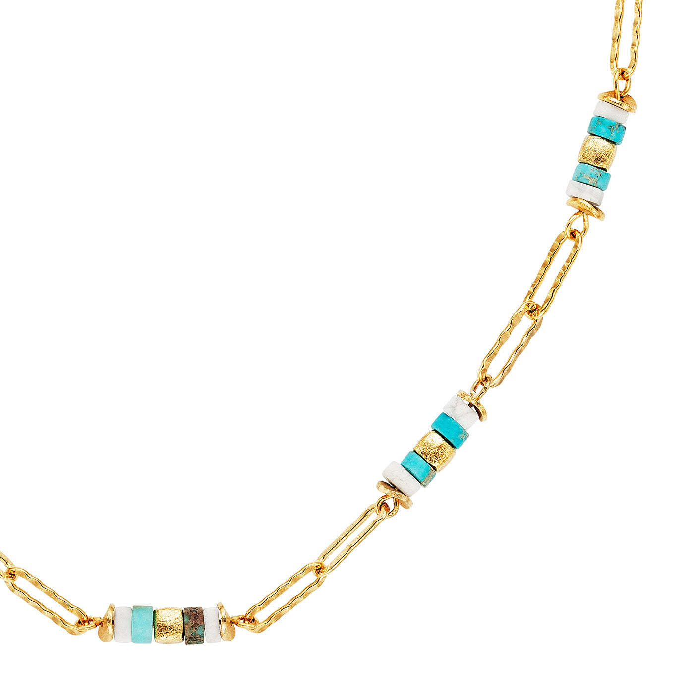 julie-julsen-loving-stones-kette-40-5-cm-t-rkis-jaspis-howlith-vergoldet image 3
