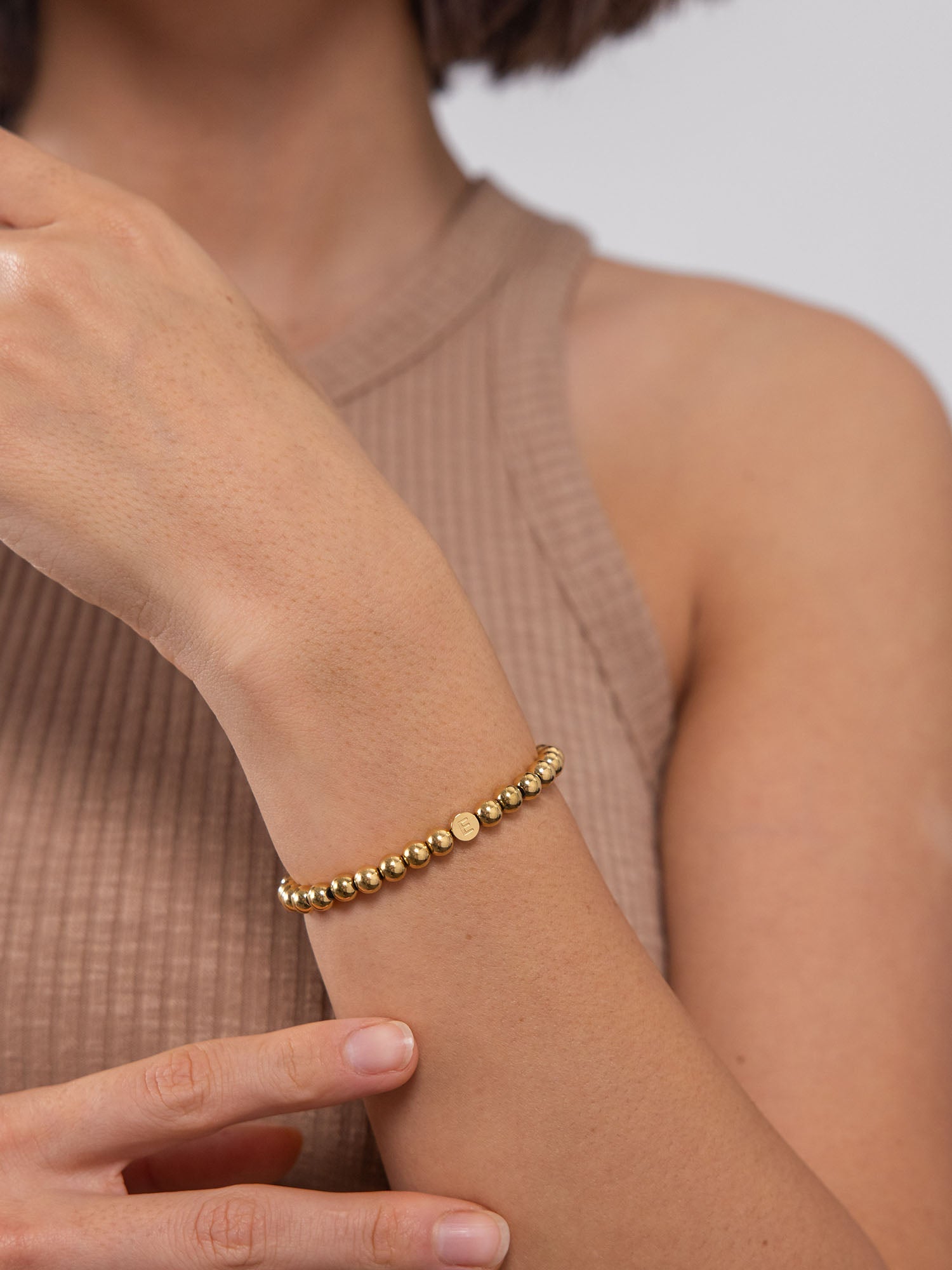 purelei-letter-e-armband-14k-vergoldeter-edelstahl-flexibel-8-cm-anxiety-schmuck image 2