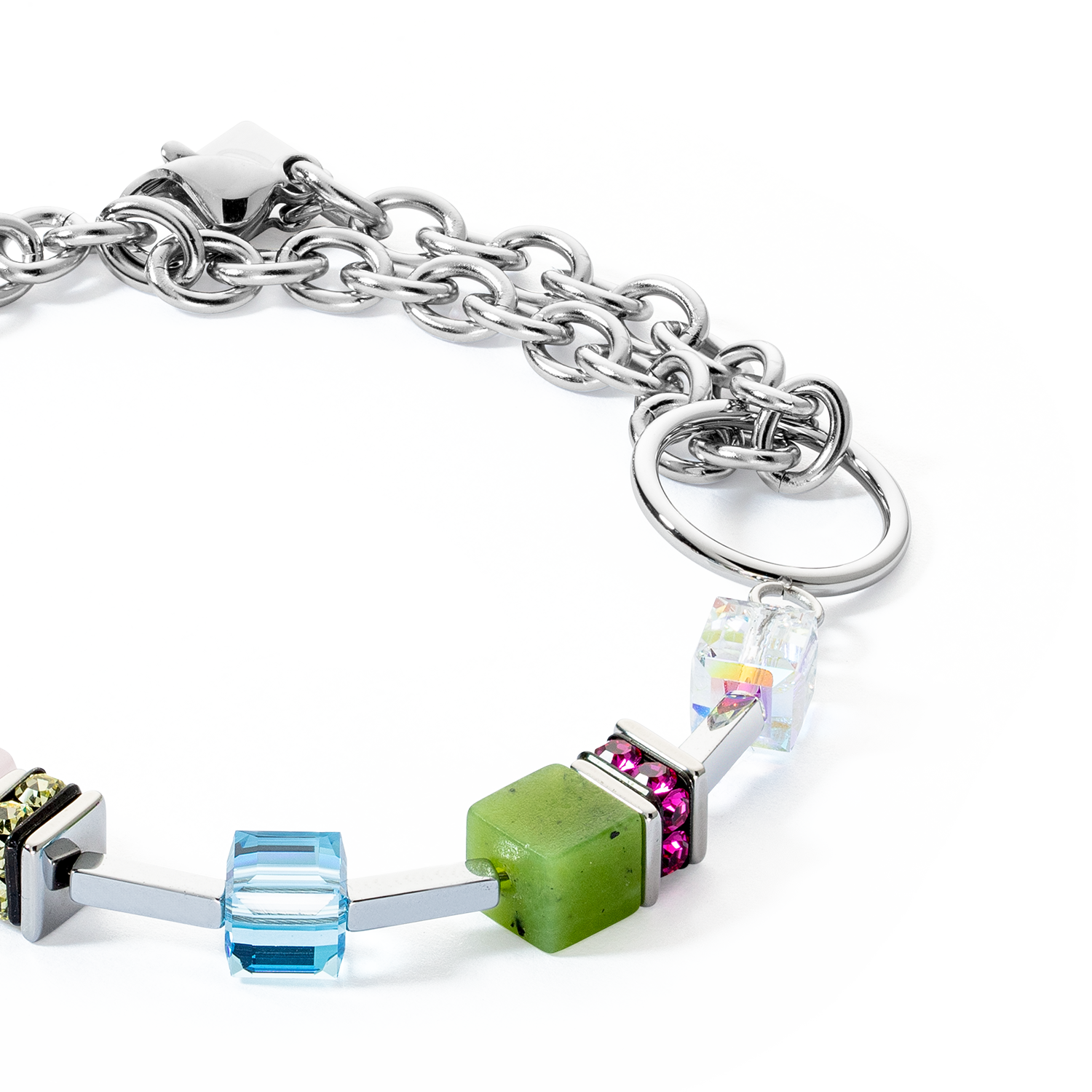 coeur-de-lion-geocube-iconic-boho-armband-silber-multicolor image 2
