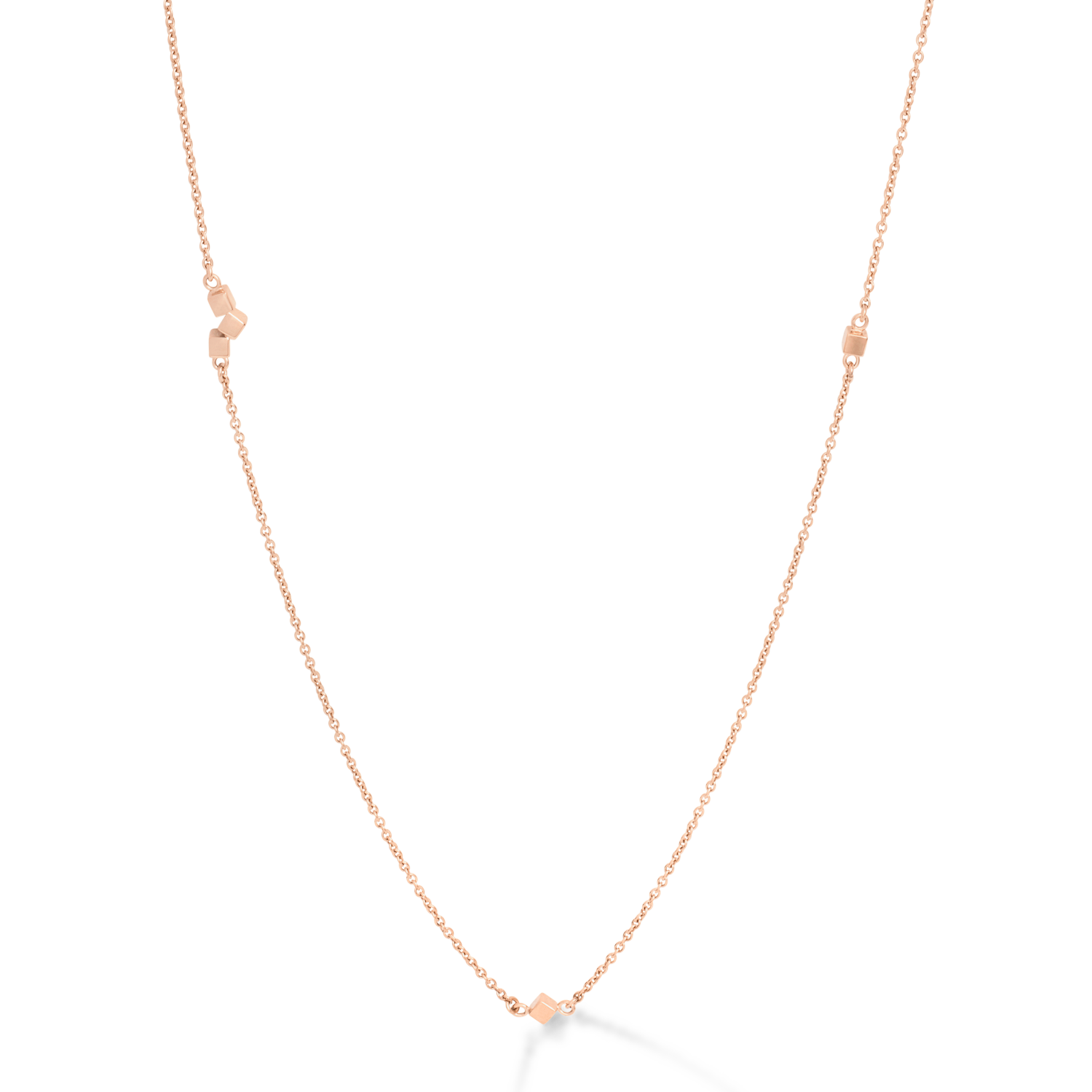 coeur-de-lion-halskette-dancing-geocube-small-chain-long-edelstahl-ros-gold image 3
