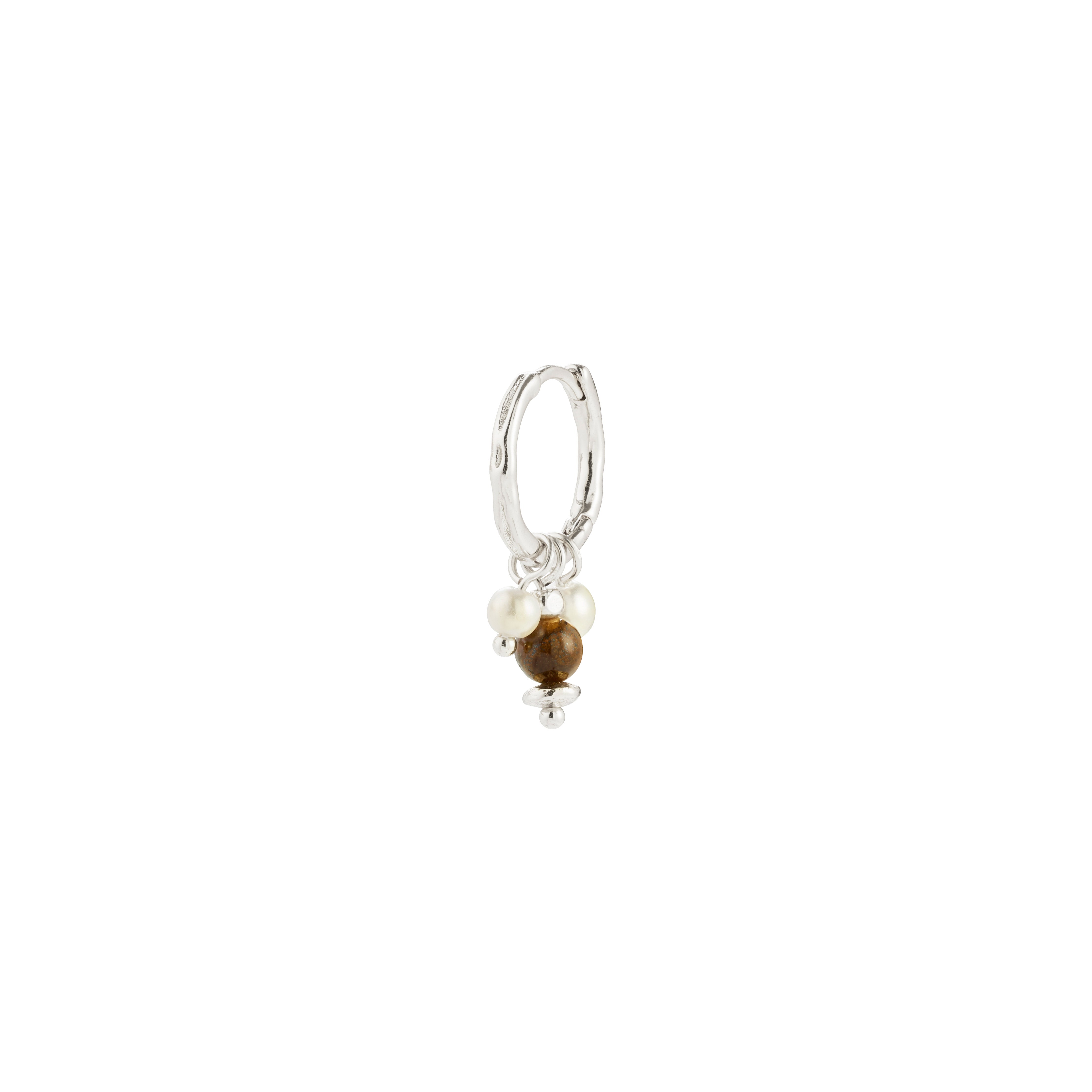 pilgrim-royal-single-ohrring-huggie-versilbert-mit-tigerauge image 1