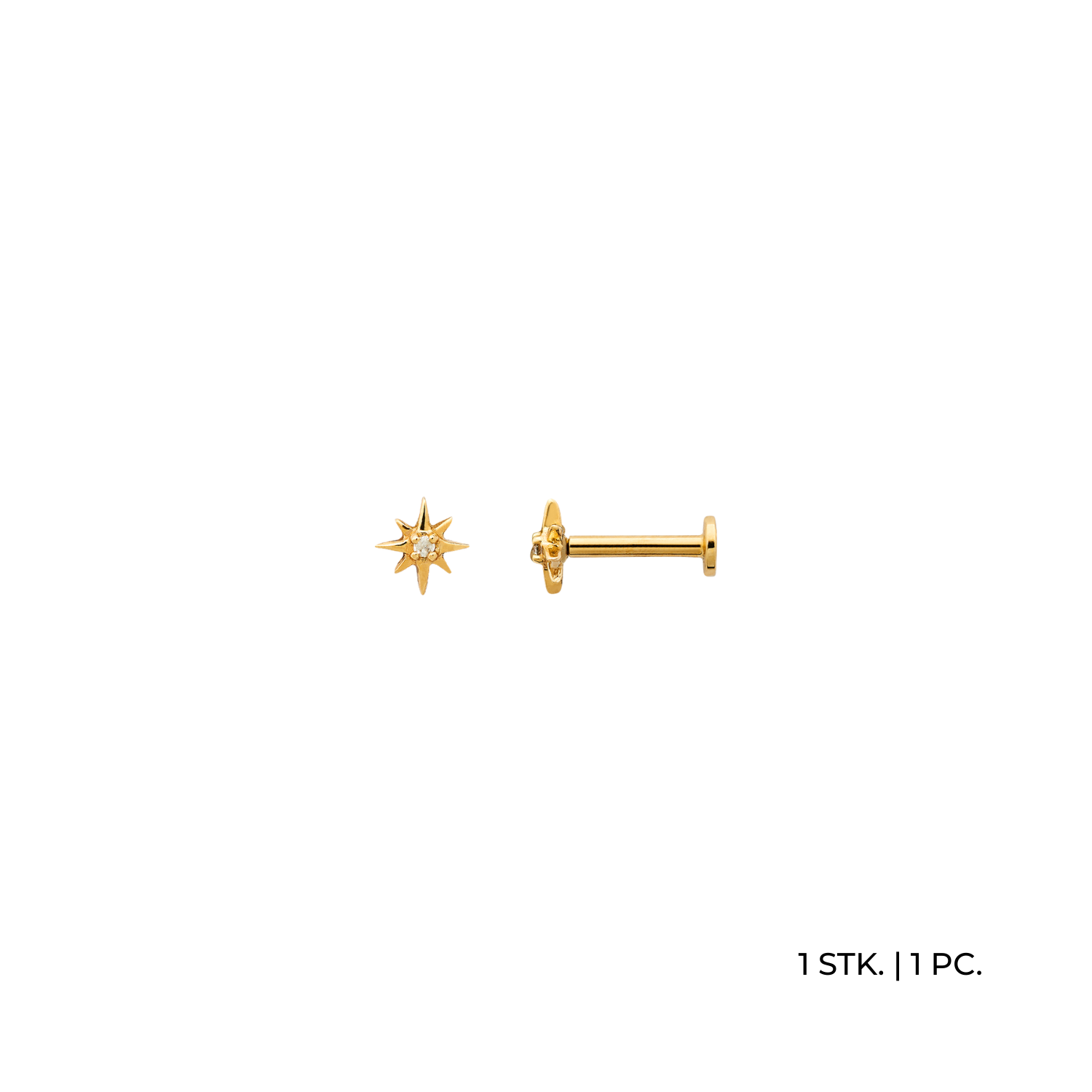 xenox-fine-stella-piercing-stern-585-gelbgold-mit-zirkonia image 1