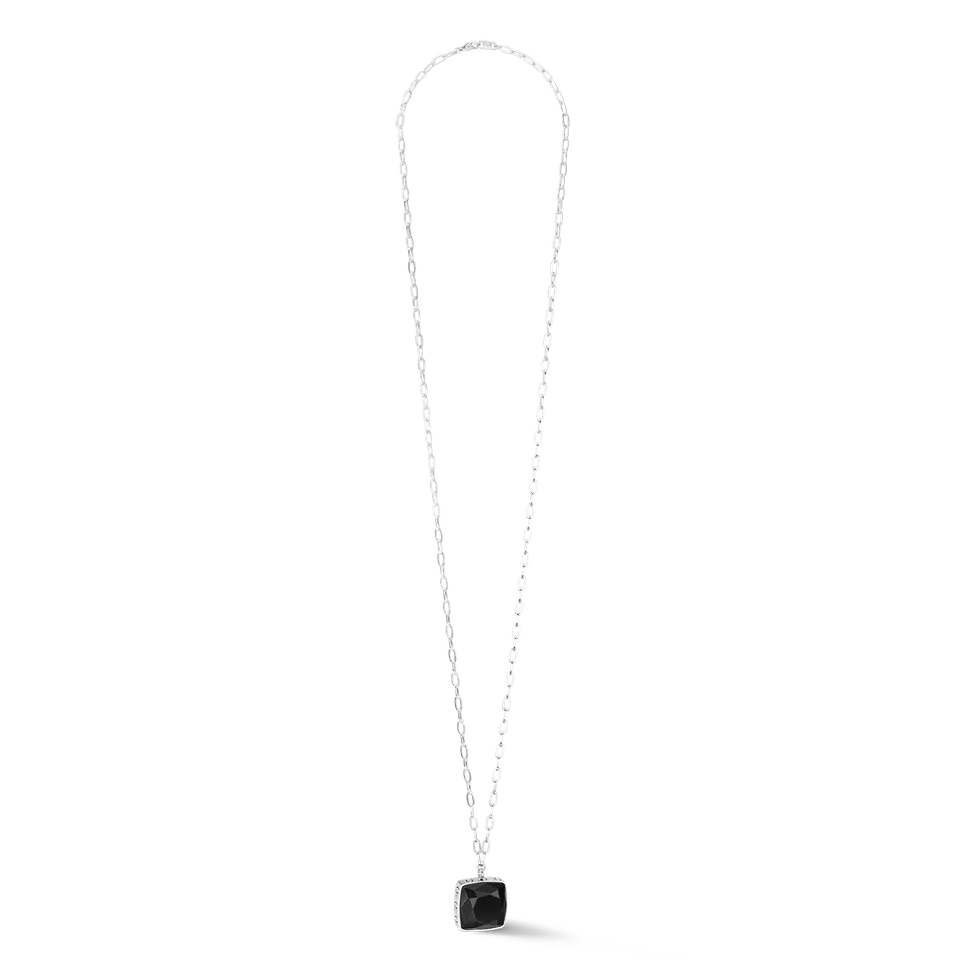 coeur-de-lion-oe-amulett-square-onyx-halskette-silber-schwarz image 1
