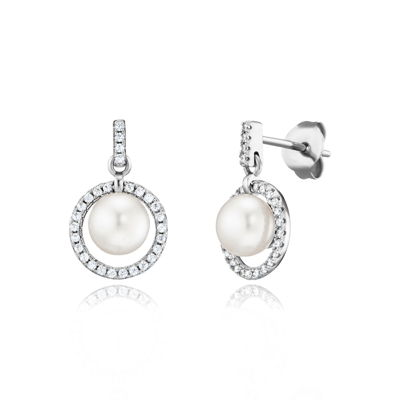 julie-julsen-ohrstecker-circle-pearl-silber-925-s-wasserperle-mit-58-wei-en-zirk image 1