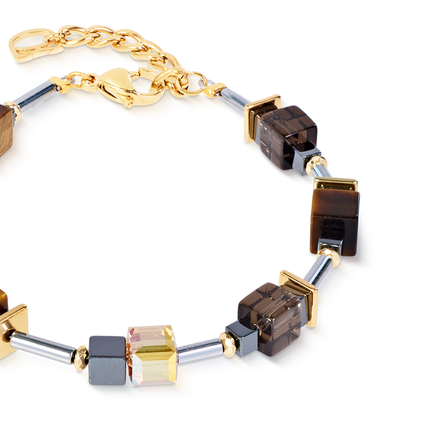 coeur-de-lion-geocube-cube-duet-armband-earth-gold-17-5-cm-3-cm-braun image 2
