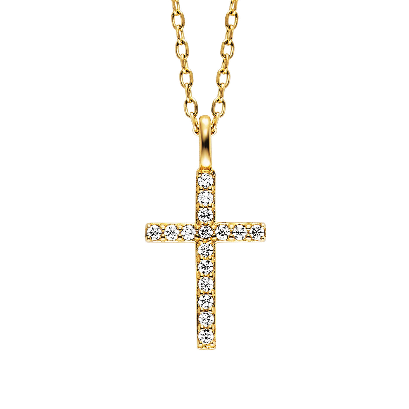 julie-julsen-kids-kette-sparkling-cross-silber-925-vergoldet-mit-zirkonia-kreuza image 3