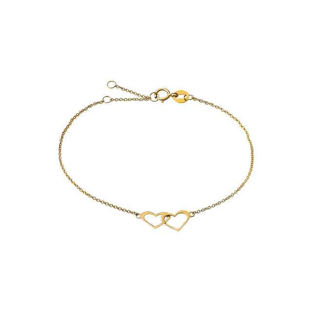 xenox-fine-herz-armband-585-gelbgold-verschlungene-herzen image 1