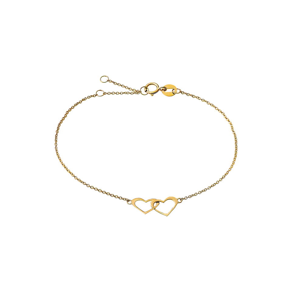 xenox-fine-herz-armband-585-gelbgold-verschlungene-herzen image 1
