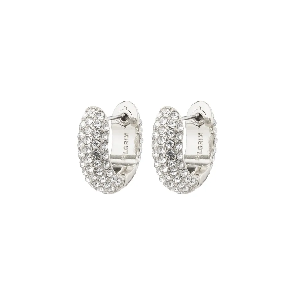 pilgrim-lona-chunky-huggie-hoops-silberplattiert-creolen-mit-preciosa-kristallen image 1