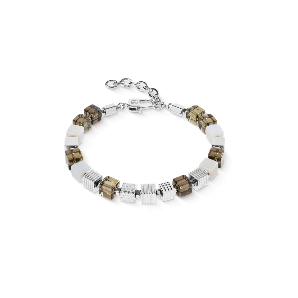 coeur-de-lion-armband-tigerauge-graphic-cubes-edelstahl-silber image 1