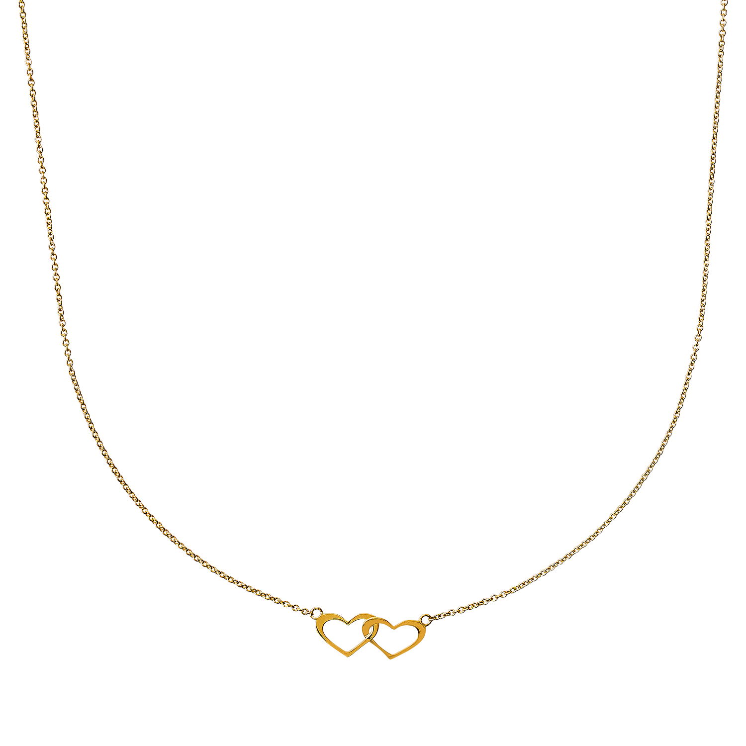 xenox-fine-halskette-585-gelbgold-mit-doppel-herz image 1