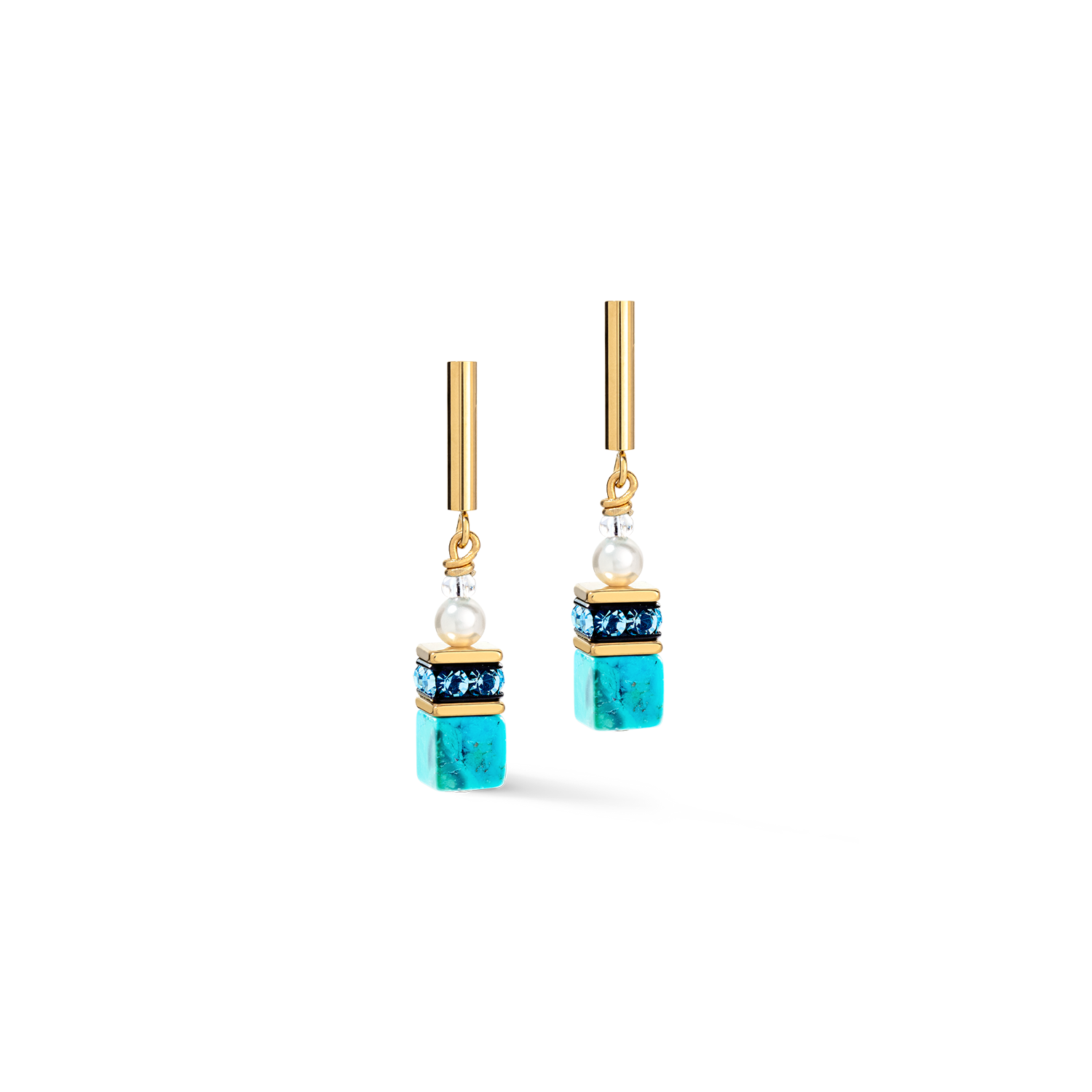 coeur-de-lion-geocube-precious-fusion-pearls-ohrringe-t-rkis-gold image 1