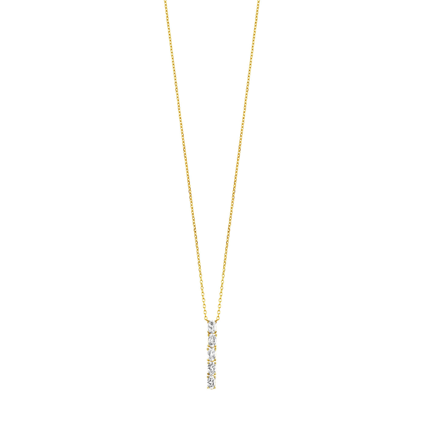 julie-julsen-crystal-line-kette-mit-anh-nger-vergoldet-5-wei-e-zirkonia image 3