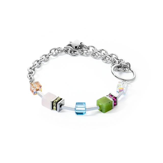 coeur-de-lion-geocube-iconic-boho-armband-silber-multicolor image 1