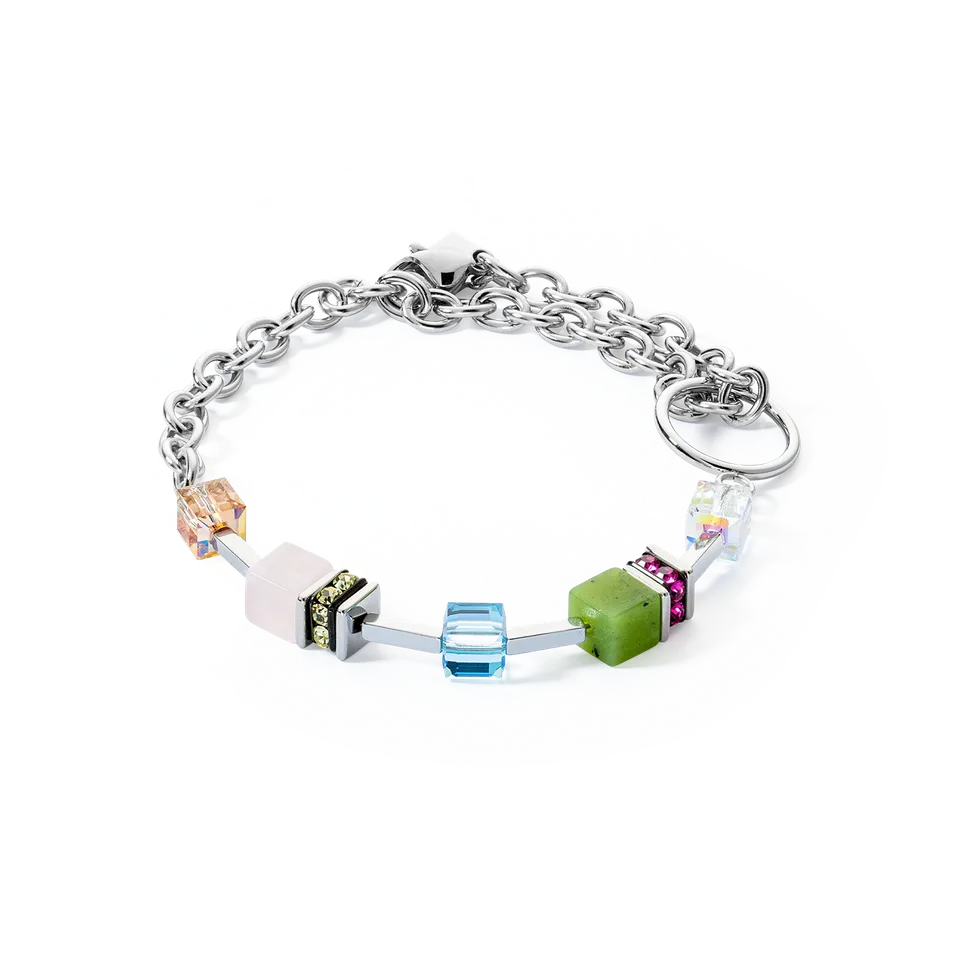 coeur-de-lion-geocube-iconic-boho-armband-silber-multicolor image 1