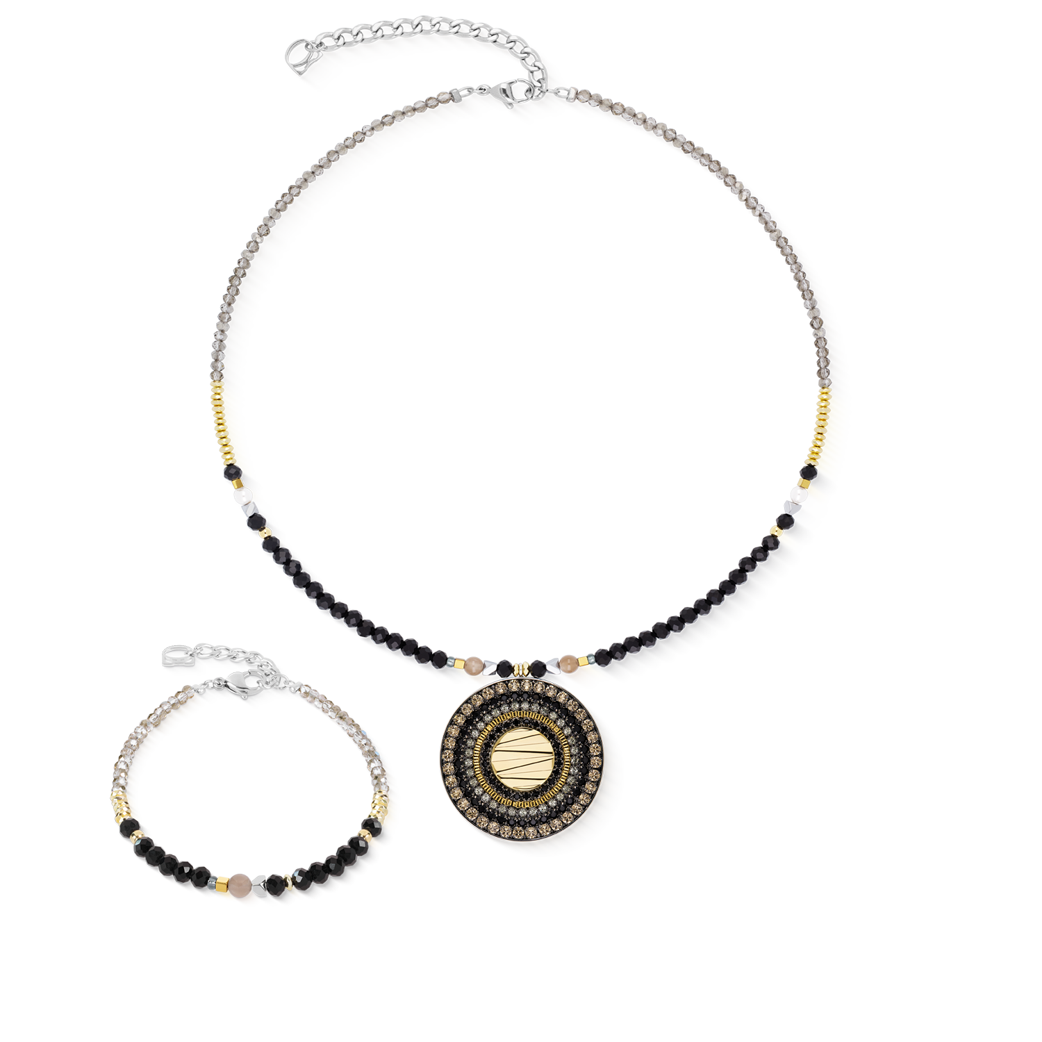 coeur-de-lion-amulett-modern-future-halskette-gold-schwarz-42-6-cm image 3