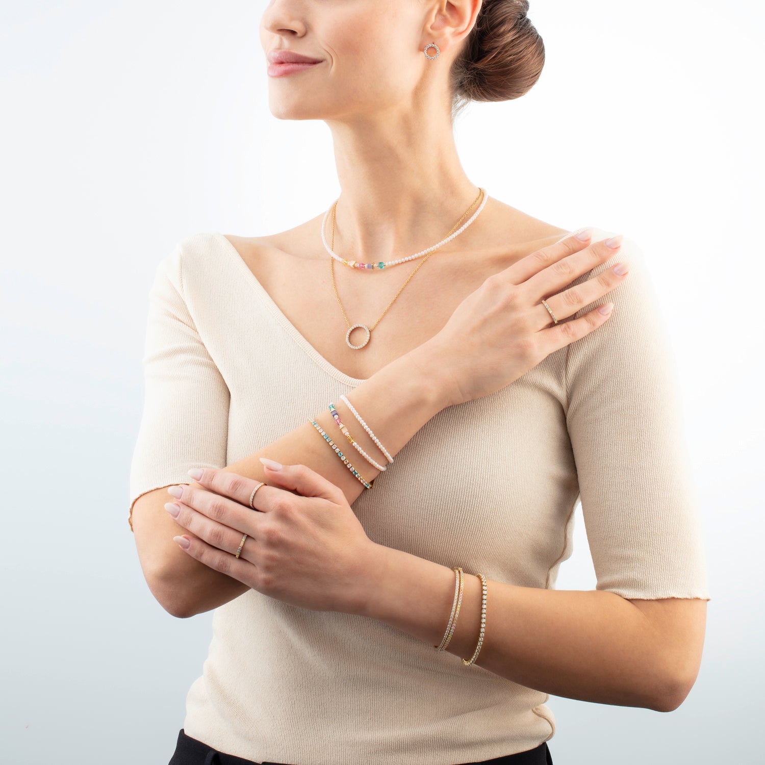 coeur-de-lion-tennisarmband-gold-kristall-zirkonia-edelstahl image 3