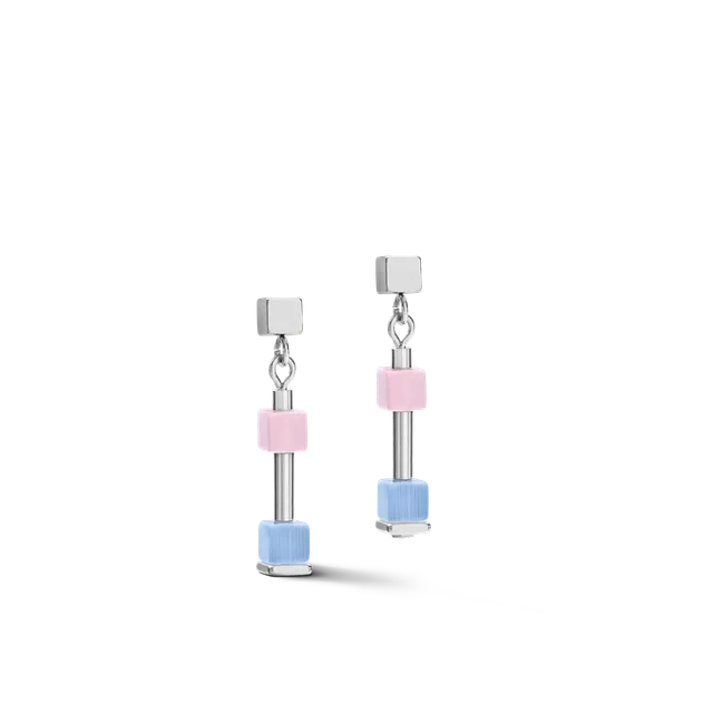 coeur-de-lion-cube-story-delicate-ohrringe-blau-rosa image 1