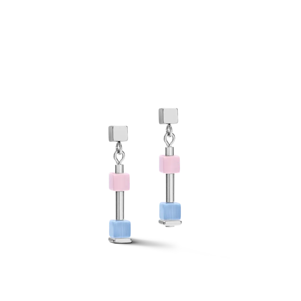 coeur-de-lion-cube-story-delicate-ohrringe-blau-rosa image 1
