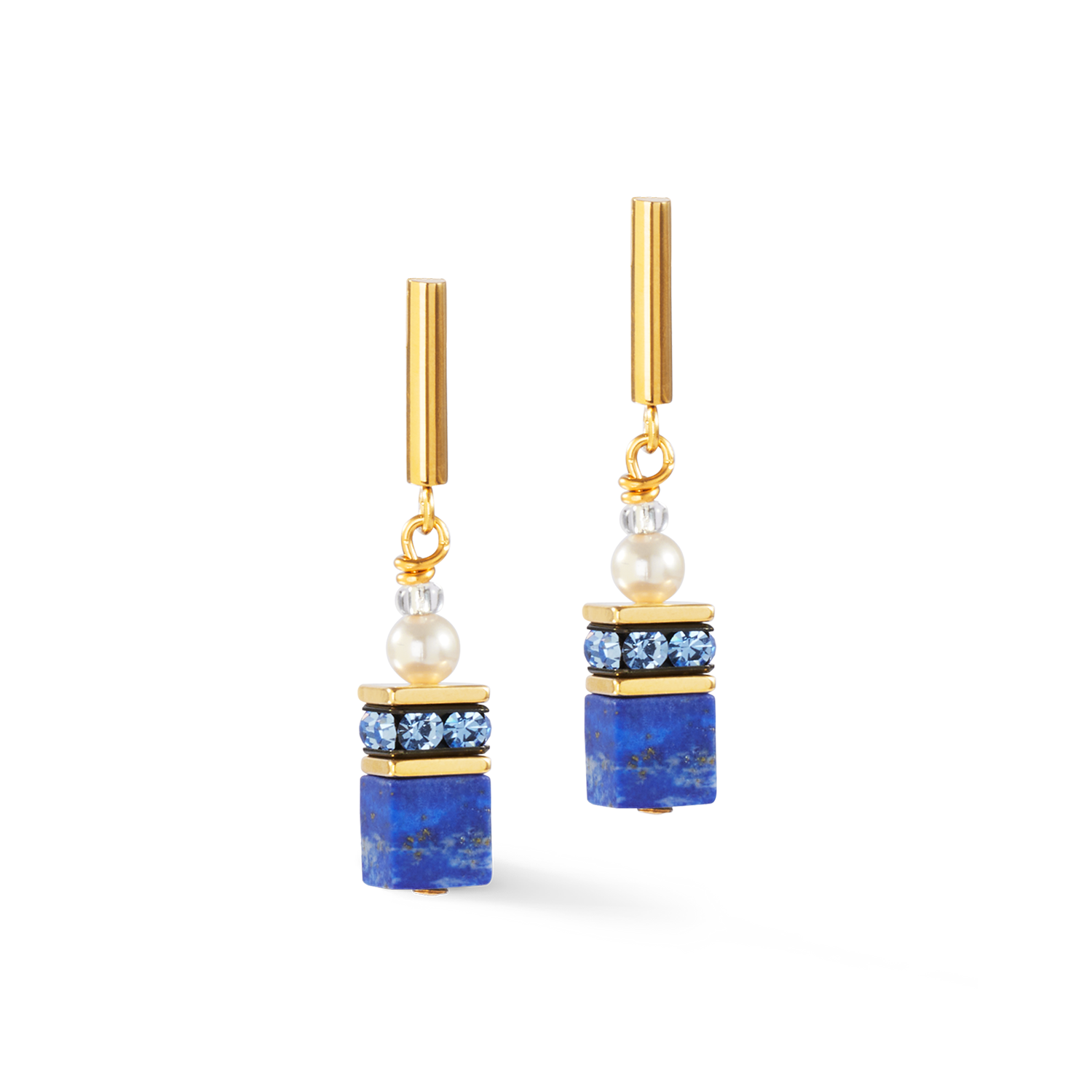 coeur-de-lion-geocube-precious-fusion-pearls-ohrringe-blau-mit-lapislazuli image 2