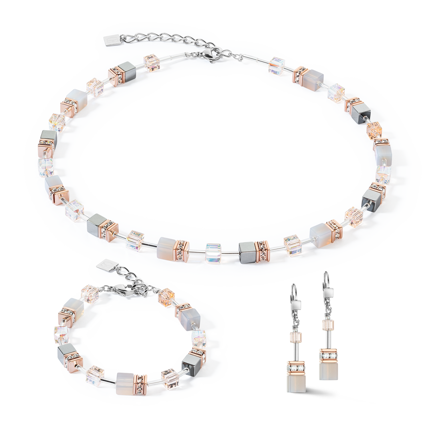 coeur-de-lion-geocube-iconic-precious-armband-ros-gold-peach image 3
