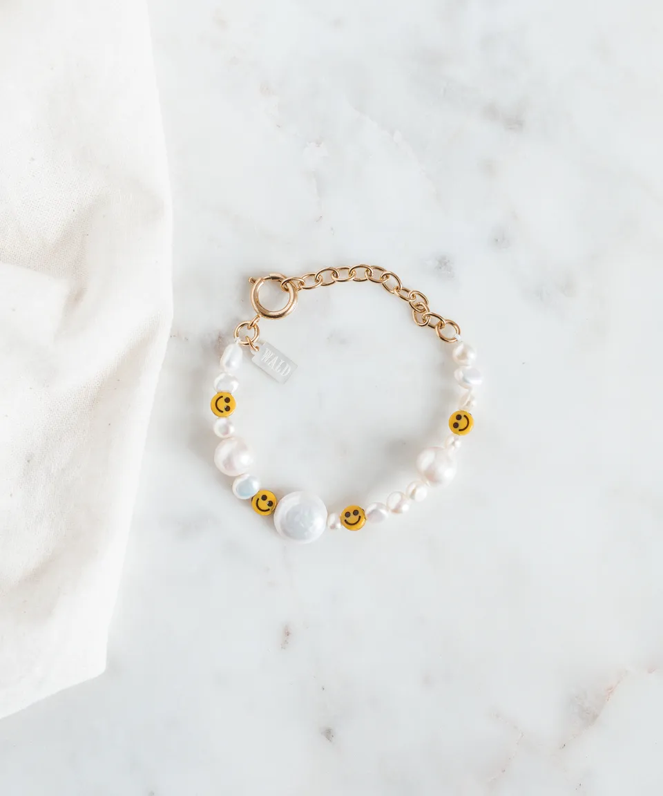 wald-berlin-smilie-dude-pearl-armband-verstellbar-17-22-cm image 1