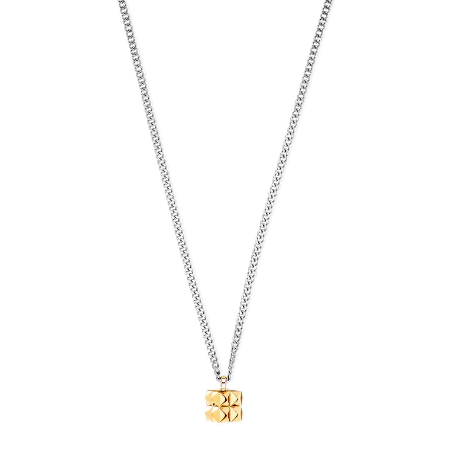 coeur-de-lion-chain-spikes-cube-solo-halskette-gold-silber-50-5-cm image 2