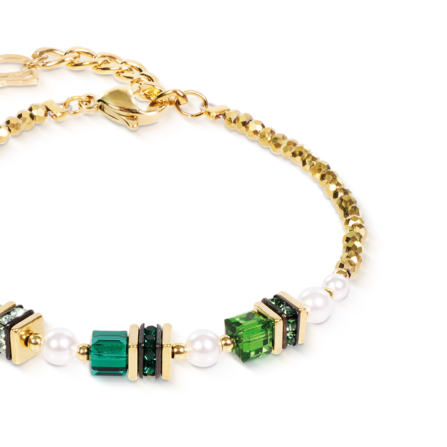 coeur-de-lion-armband-sparkling-princess-gold-emerald image 2