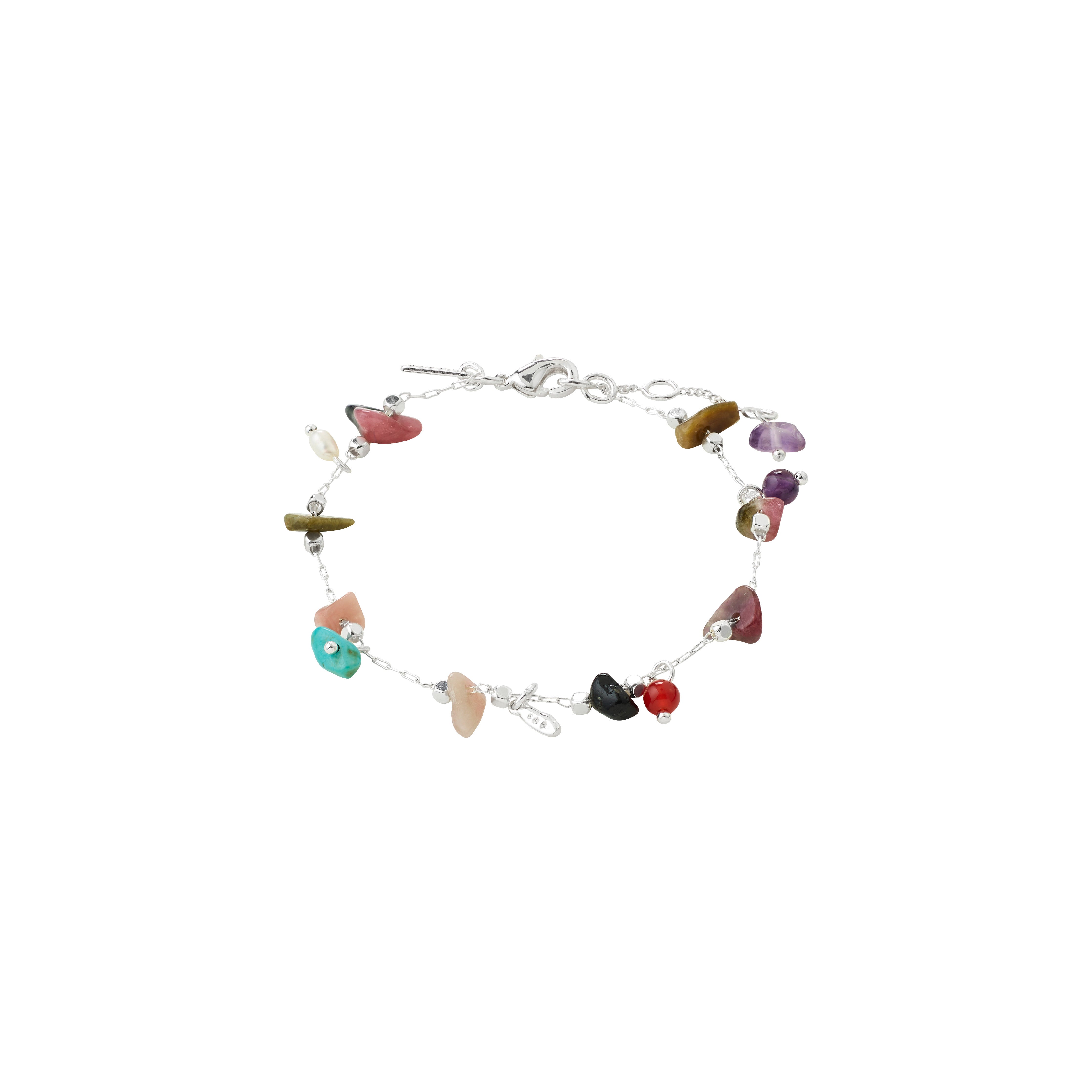 pilgrim-here-armband-versilbert-multi-edelstein-armband-mit-halbedelsteinen image 1