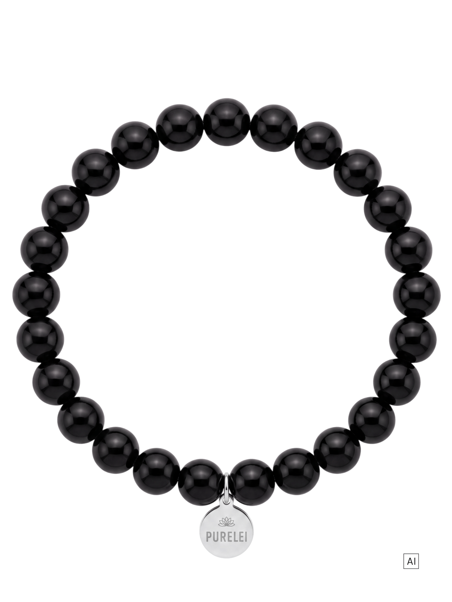 purelei-onyx-perlenarmband-herren-armband-20-cm-elastisch image 1