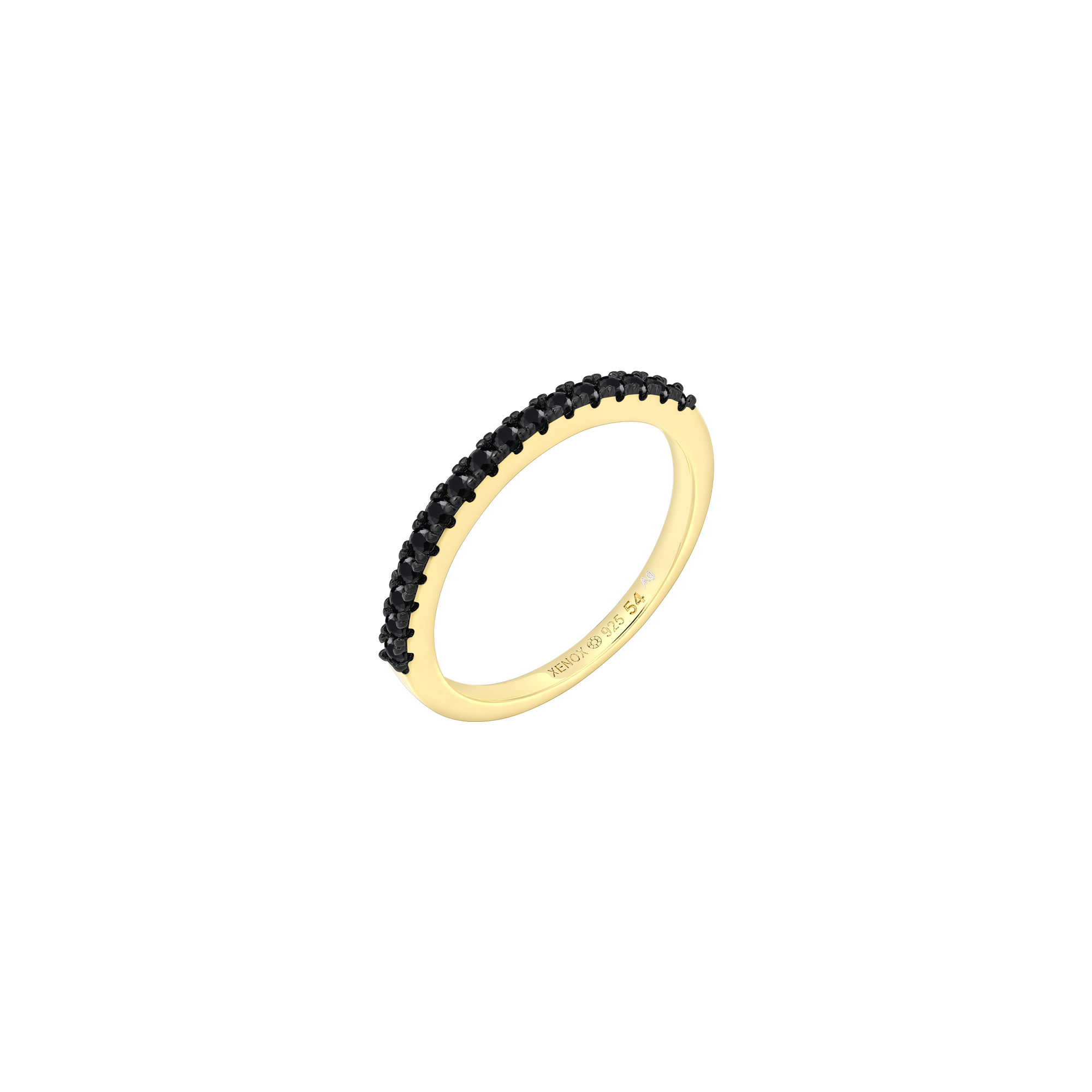 xenox-grace-ring-925-sterlingsilber-18k-vergoldet-mit-schwarzen-zirkonia-xs91790 image 1