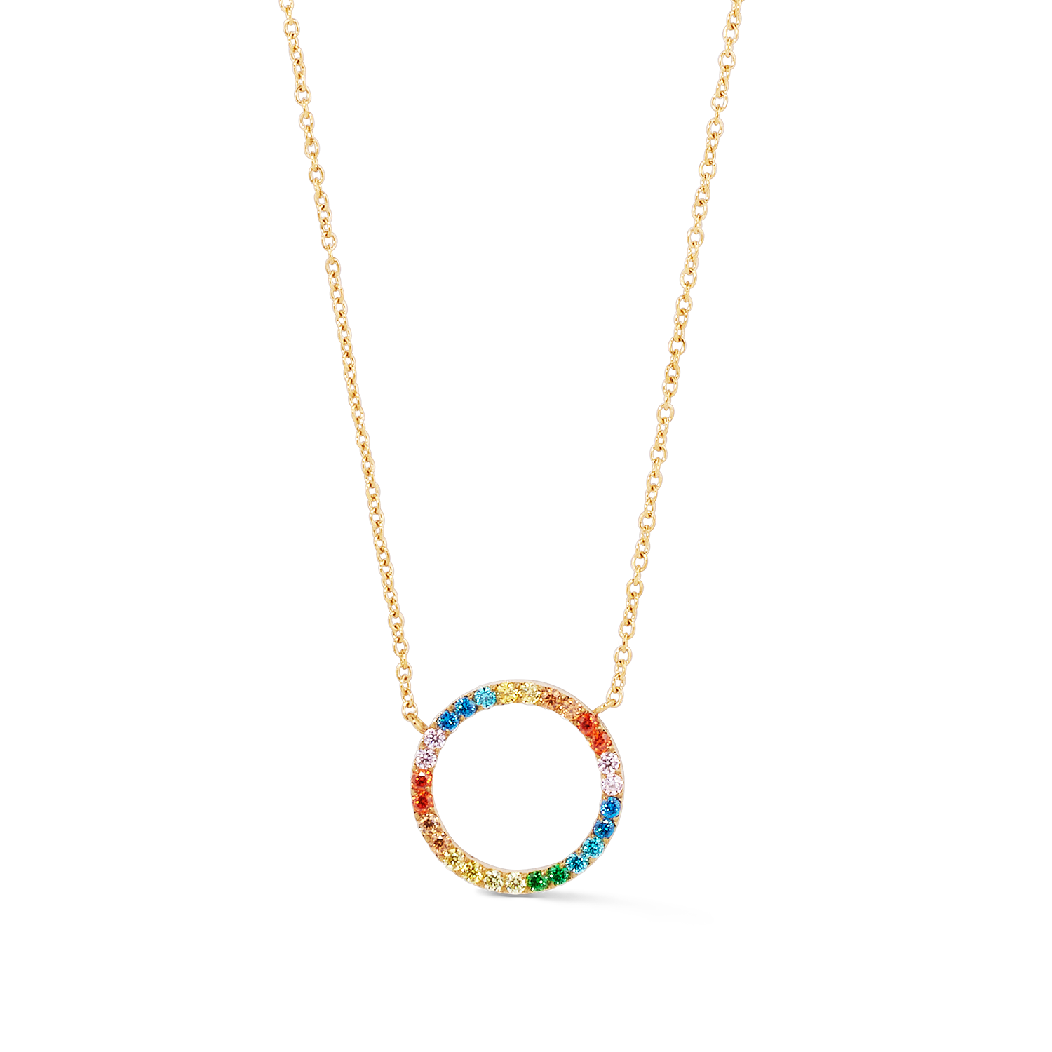 coeur-de-lion-sparkling-circle-halskette-gold-multicolor-zirkonia image 2