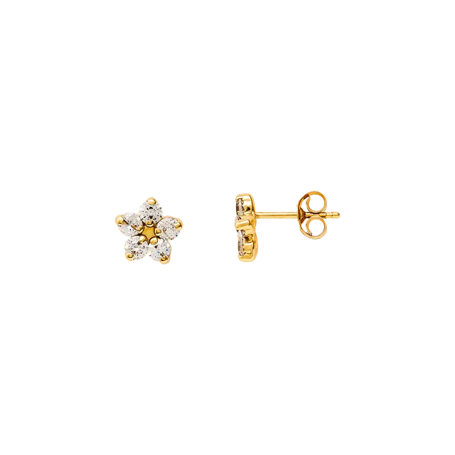 xenox-fine-blume-ohrstecker-585-gelbgold-mit-wei-en-zirkonia image 1