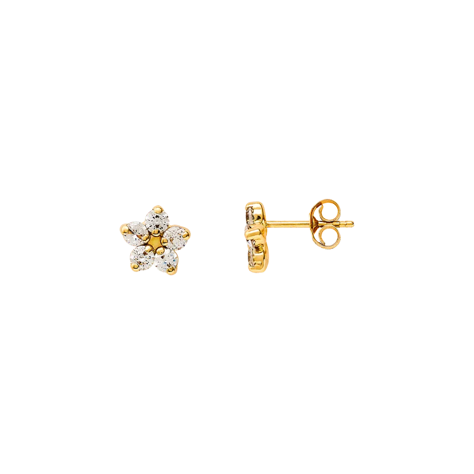 xenox-fine-blume-ohrstecker-585-gelbgold-mit-wei-en-zirkonia image 1