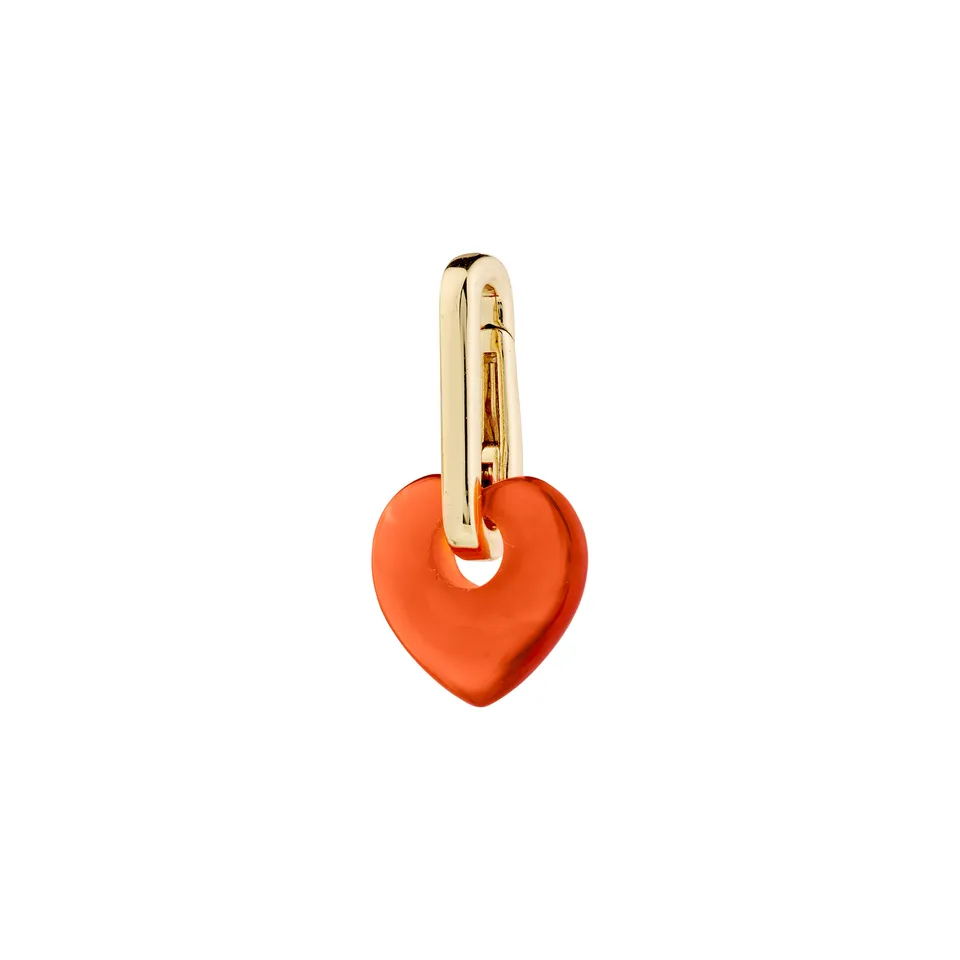 pilgrim-charm-herz-anh-nger-roter-achat-vergoldet image 1