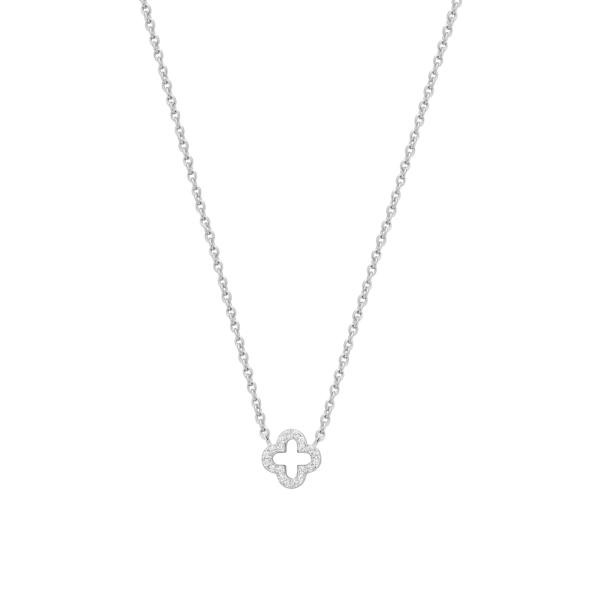 xenox-clover-xs10090-halskette-925-sterlingsilber-rhodiniert-mit-zirkonia image 1
