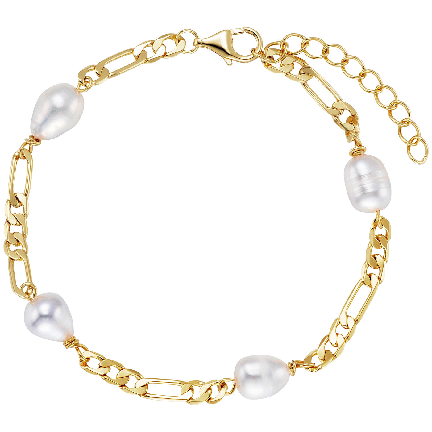 julie-julsen-figaroarmband-pearls-vergoldet-mit-4-s-wasserperlen image 3