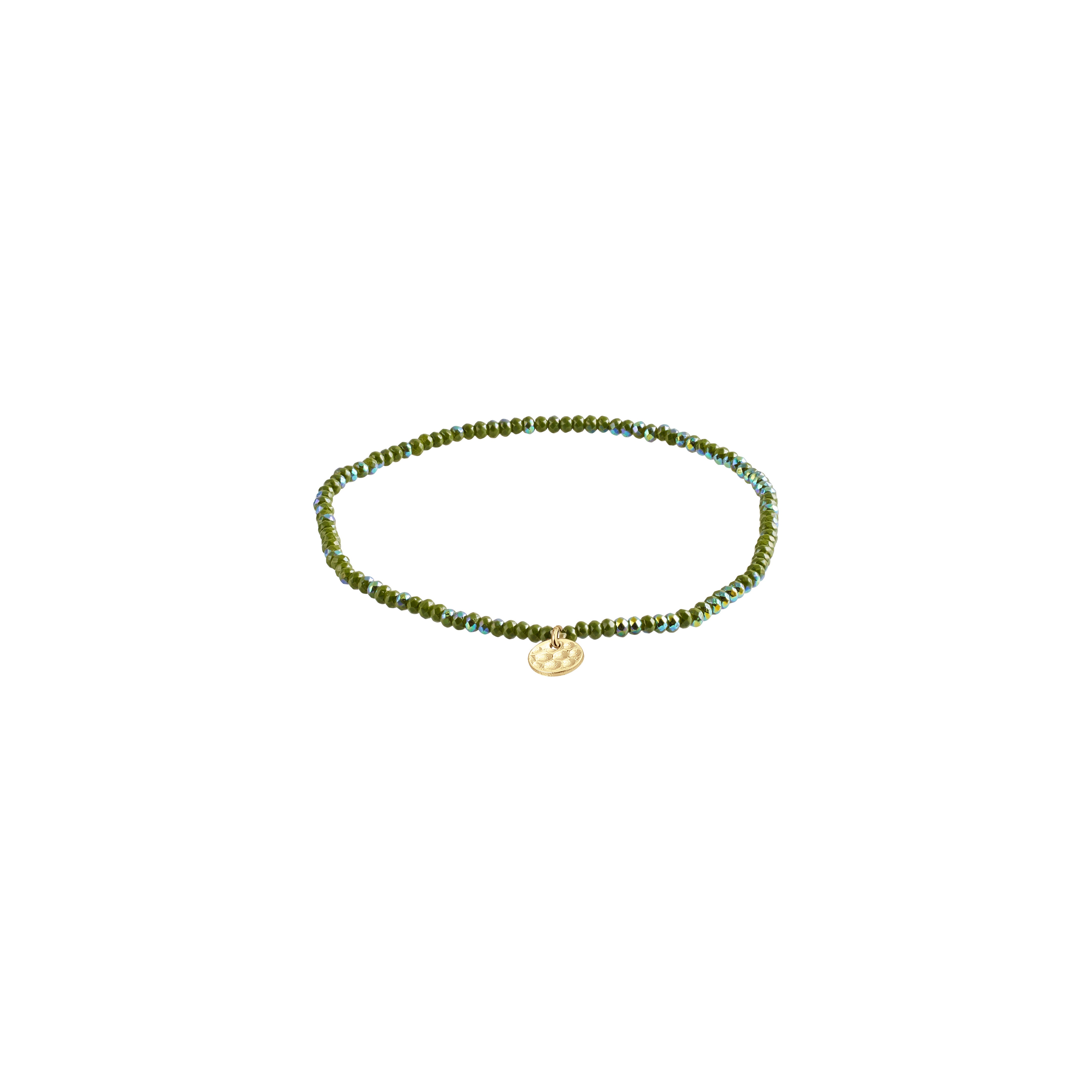 pilgrim-indie-armband-gr-n-goldplattiert-17-cm-glasperlen-armband image 1