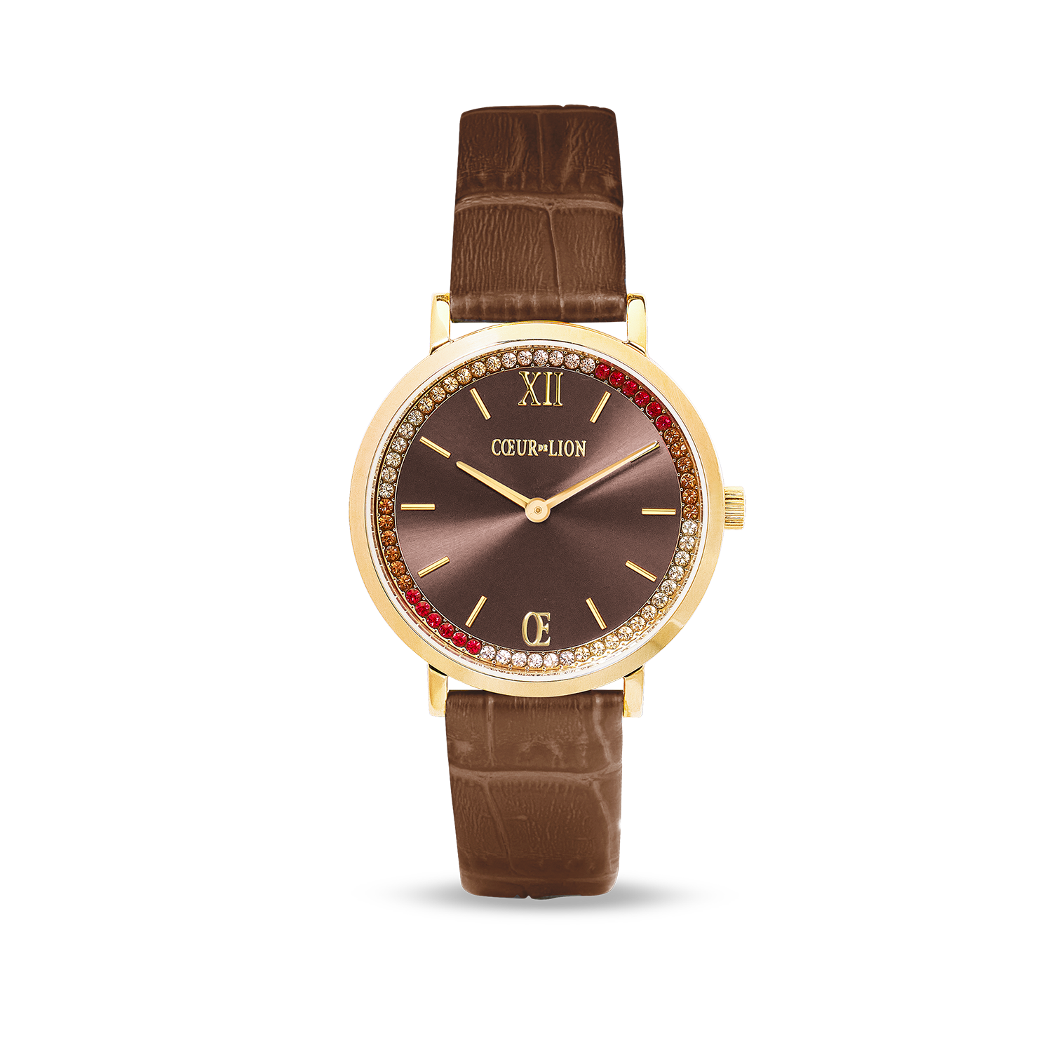 coeur-de-lion-geschenkset-uhr-rund-sparkling-braun-armband-wave-cube-flow-gold-b image 3
