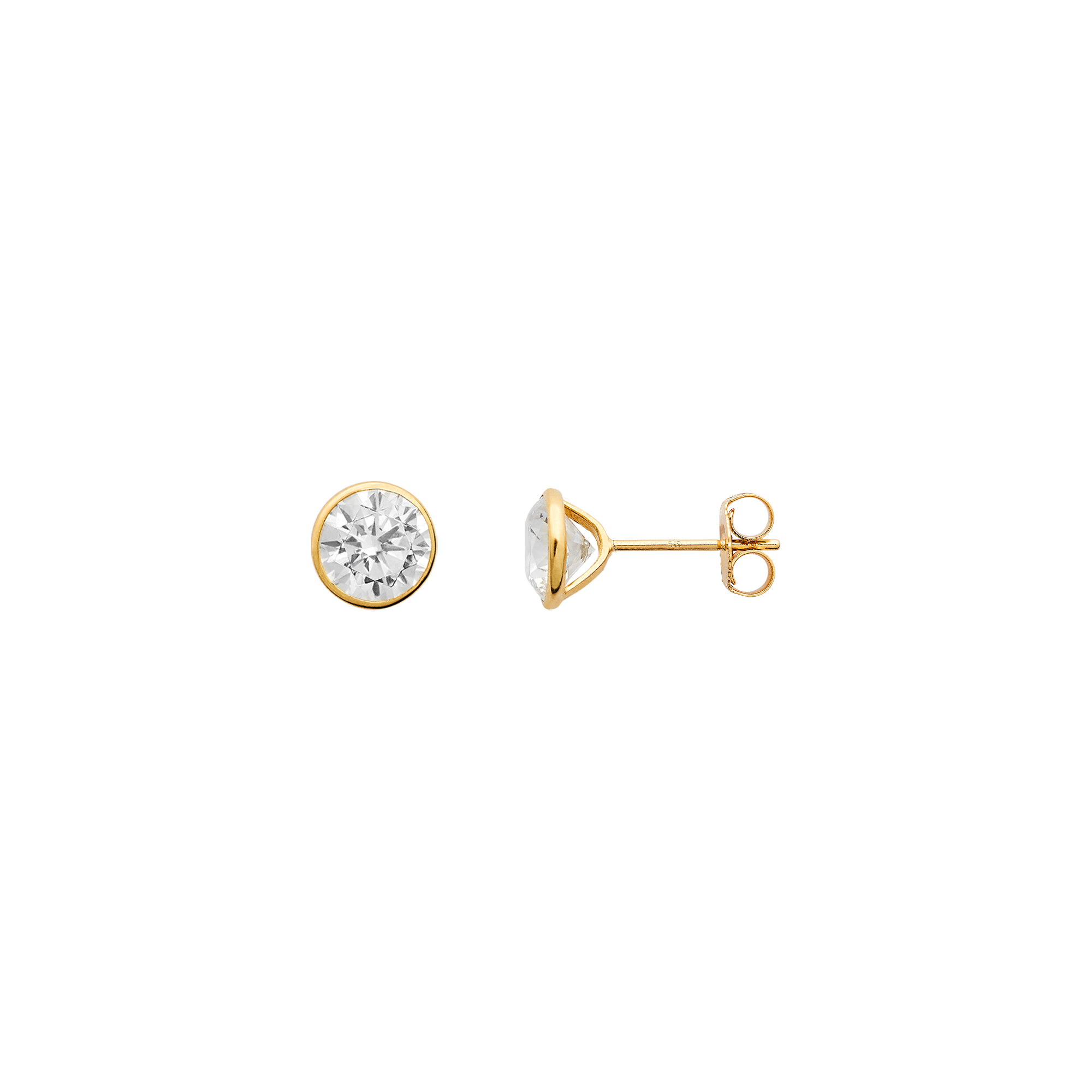 xenox-fine-zarge-midi-ohrstecker-585-gelbgold-mit-zirkonia-4-mm image 1