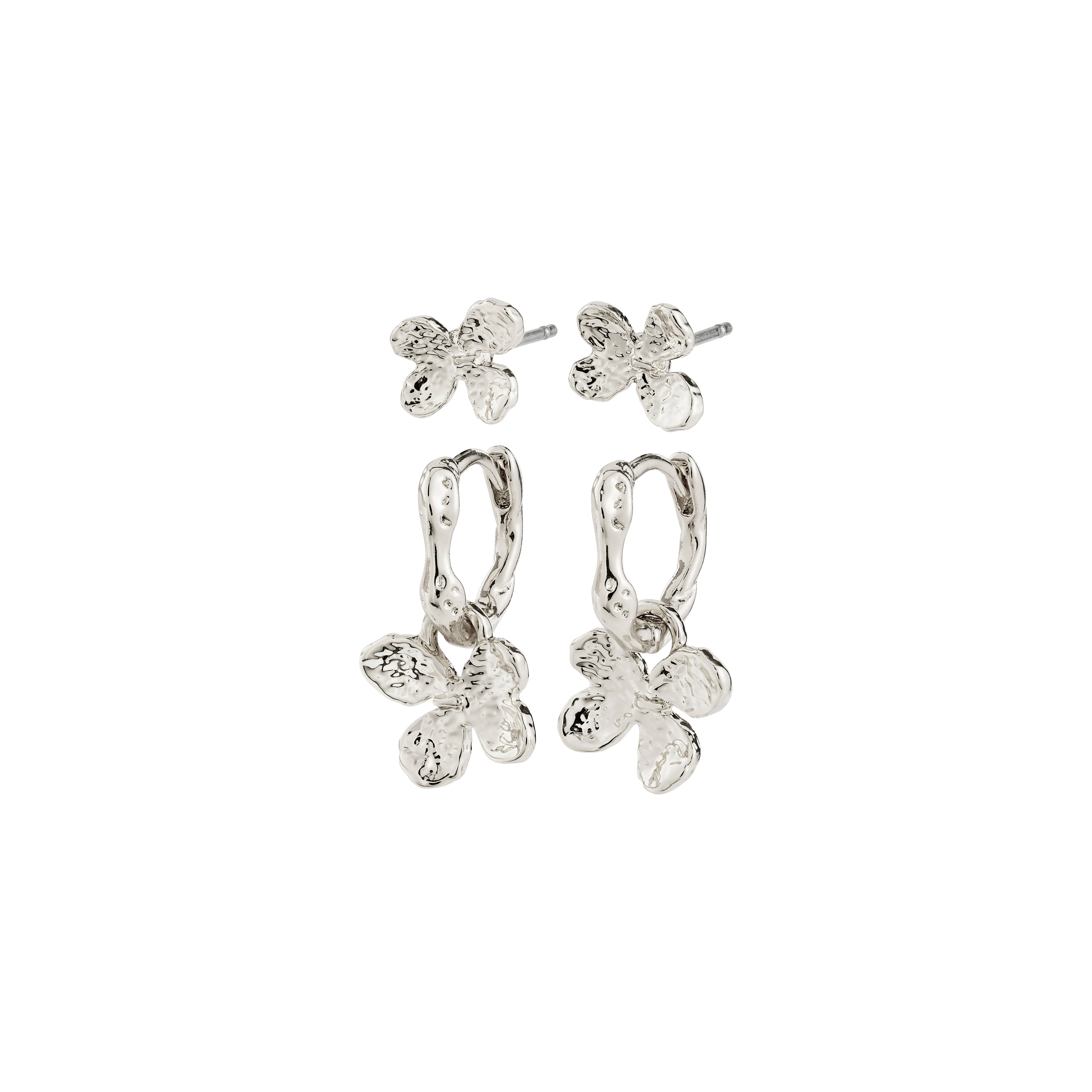 pilgrim-ajani-ohrring-set-2-in-1-versilbert-mit-bl-ten-charms image 1