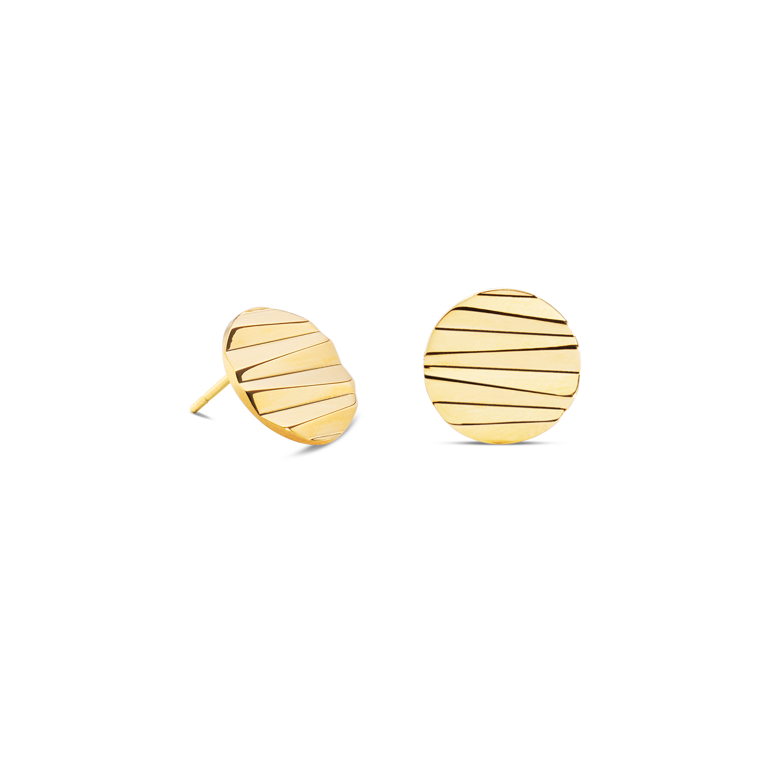coeur-de-lion-iconic-collection-ohrstecker-round-wave-gold-1-3-cm image 2