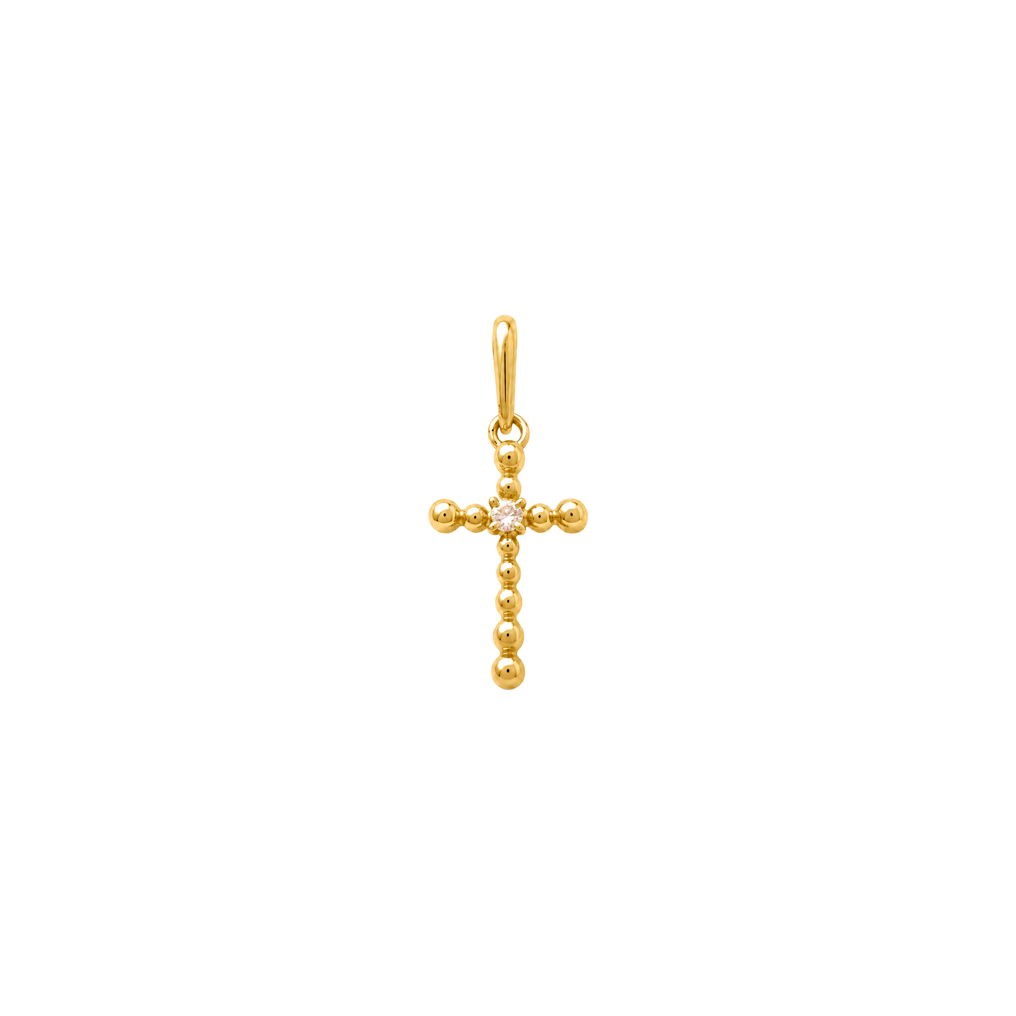 xenox-fine-kreuz-dot-anh-nger-585-gelbgold-mit-zirkonia image 1