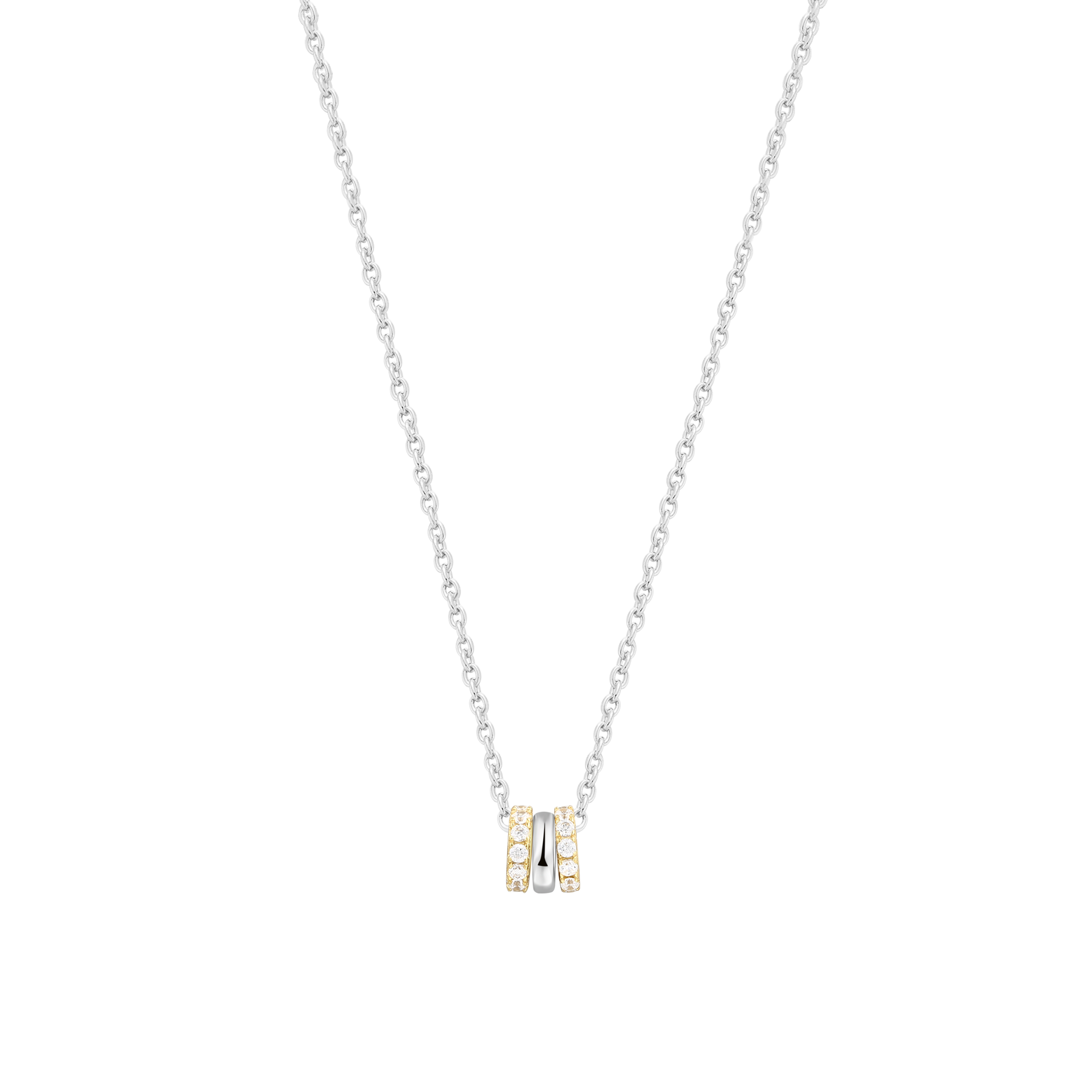 xenox-mira-halskette-925-sterlingsilber-bicolor-18k-vergoldung-mit-zirkonia image 1