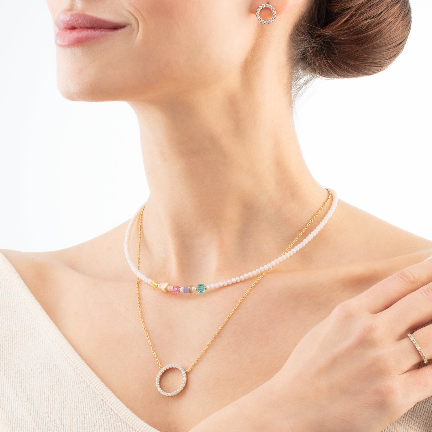 coeur-de-lion-halskette-sparkling-circle-gold-kristall image 4