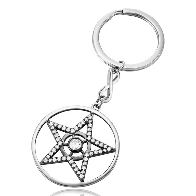 julie-julsen-schl-sselanh-nger-stern-edelstahl-schwarz-mit-51-zirkonia image 1